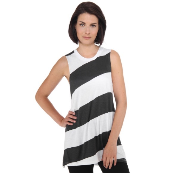 Urban Outfitters/Cheap Monday Diagonal Stripe Top - Picture 1 of 4